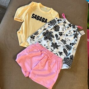 Shorts, Top and Onesie Bundle 6-9mo